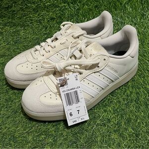 Adidas Velosamba Leather Cycling Shoes “Off White” Cream 3M JQ2323 Mens 6/ Wms 7